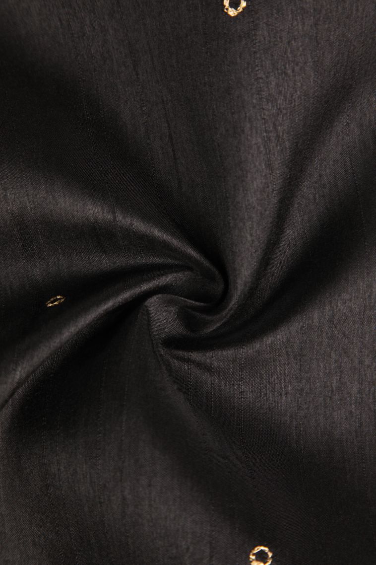 Charleston Black Semi Tussar Silk with Without Zari Zari Embroidary view 4