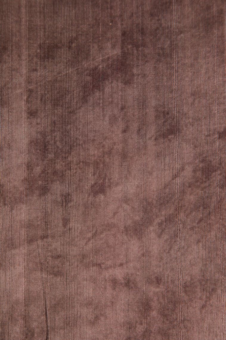 Rosewood Pink Semi Tussar Silk with Gold Zari Floral Patterns view 3