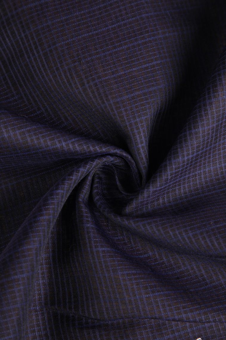 Berry Blue Manipuri Cotton Sarees with Without Zari Zari Leaf Embroidery view 4