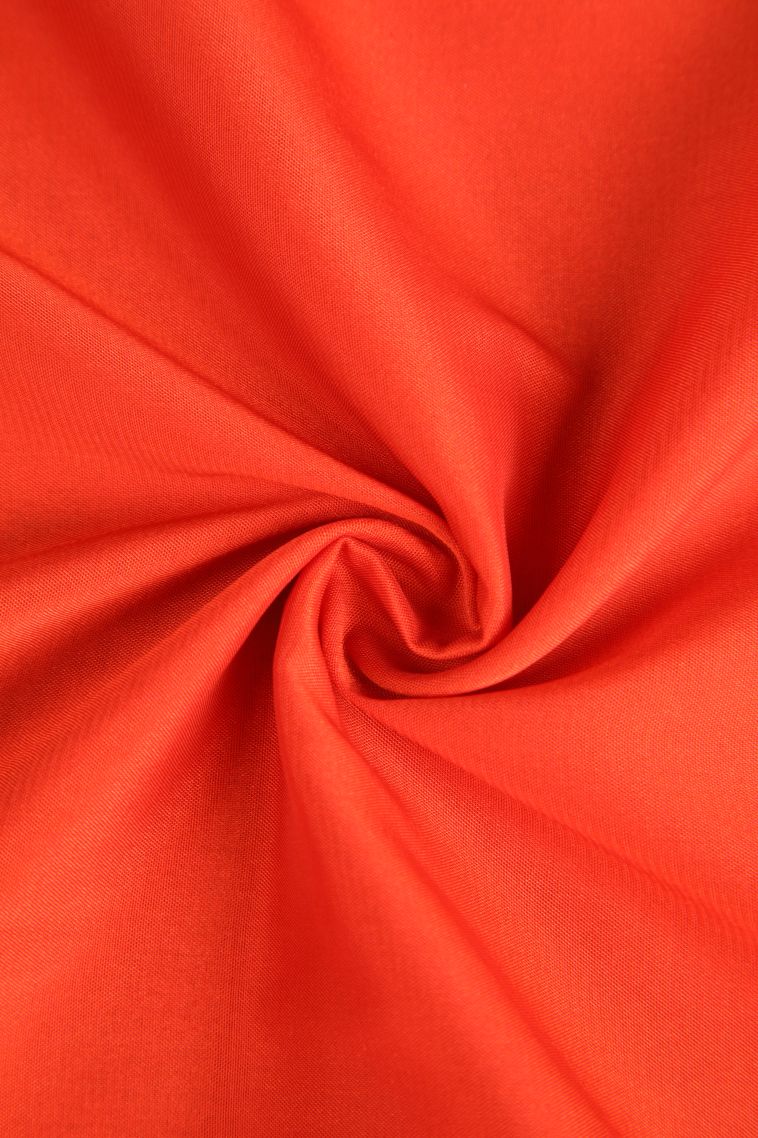 Fire Orange Fancy Saree with Gold Zari Plain view 4