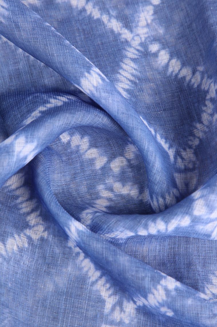 Daffane Blue Linen Saree with Without Zari Zari Pathik Motifs view 4