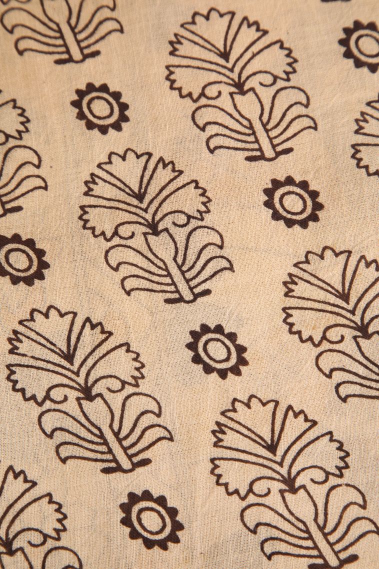 Vanilla Custard Yellow Kalamkari with Without Zari Zari Kalam Kari Pattern view 3