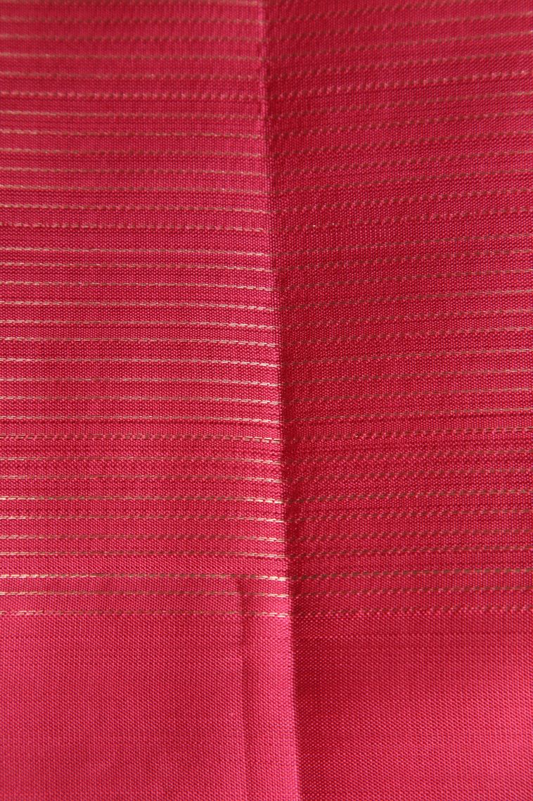 Punch Pink Kanchipuram Silk Sarees with Gold Zari Checks view 3