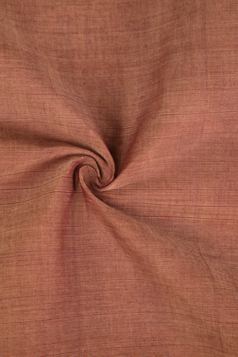 Tawny Brown Pure Handloom Kovai Cotton with Without Zari Zari Floral Patterns view 4