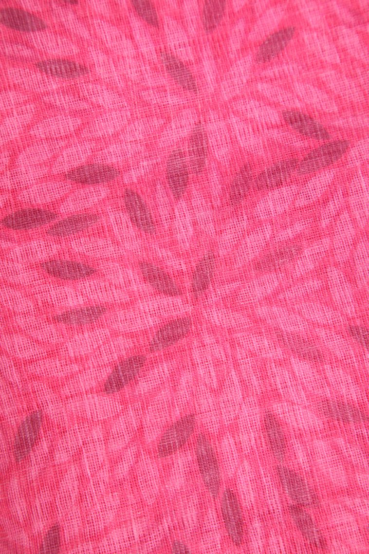 Rouge Pink Linen Saree with Gold Zari Plain view 3