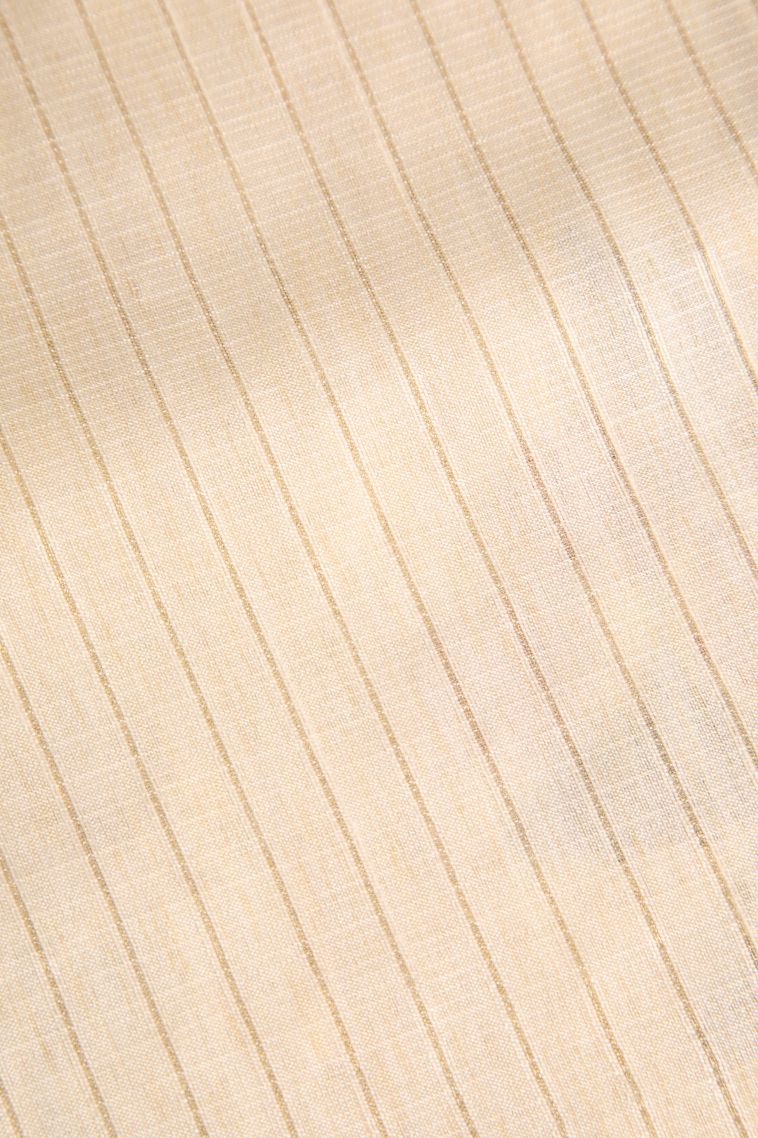 Cream White Semi Tussar Silk with Gold Zari Floral Patterns view 3