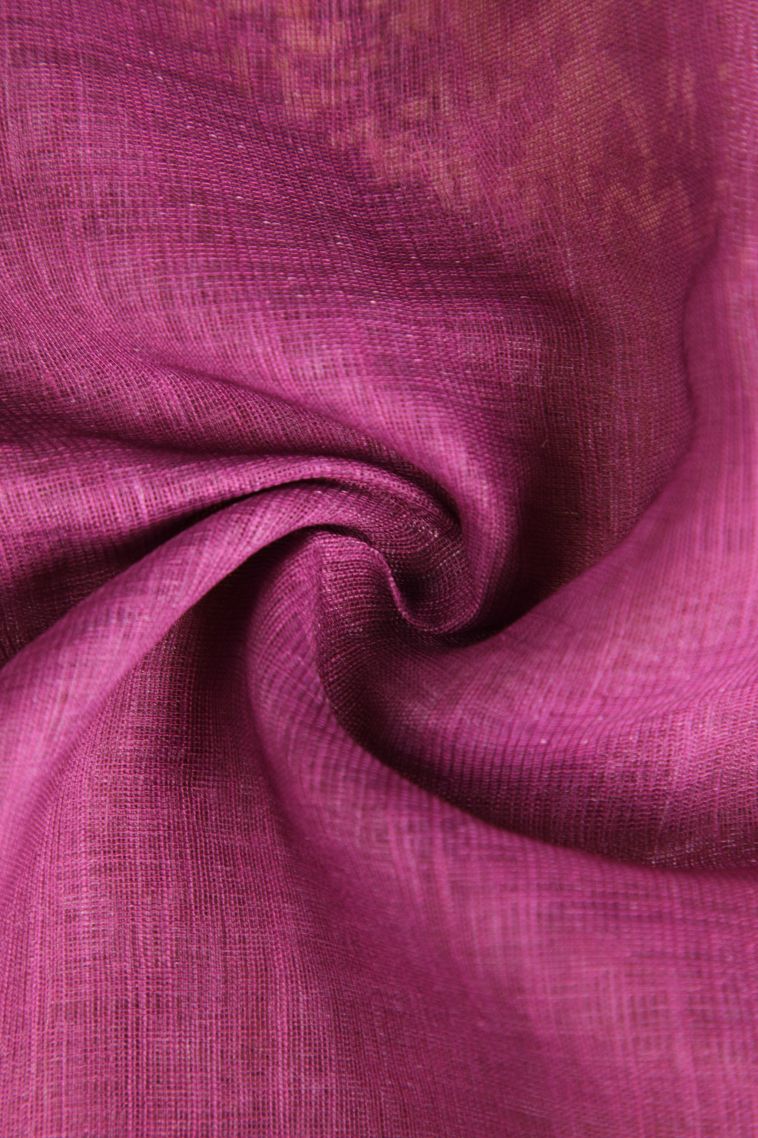Magenta Purple Linen Saree with Copper Zari Circle Mottif view 4