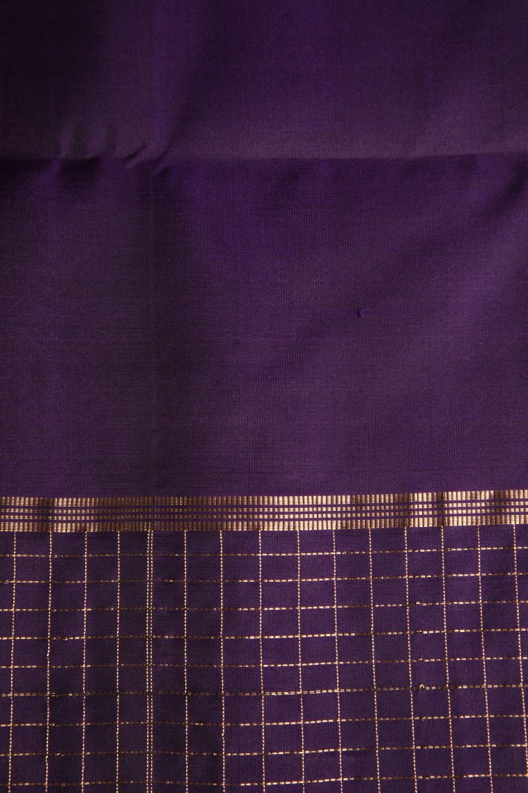 Arctic Blue Soft Silk Saree with Gold Zari Floral Puttas view 3