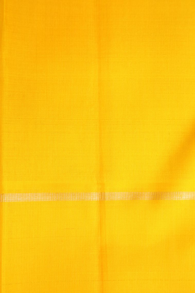 Onyx Black Kanchipuram Silk Sarees with Gold Zari Checks view 3