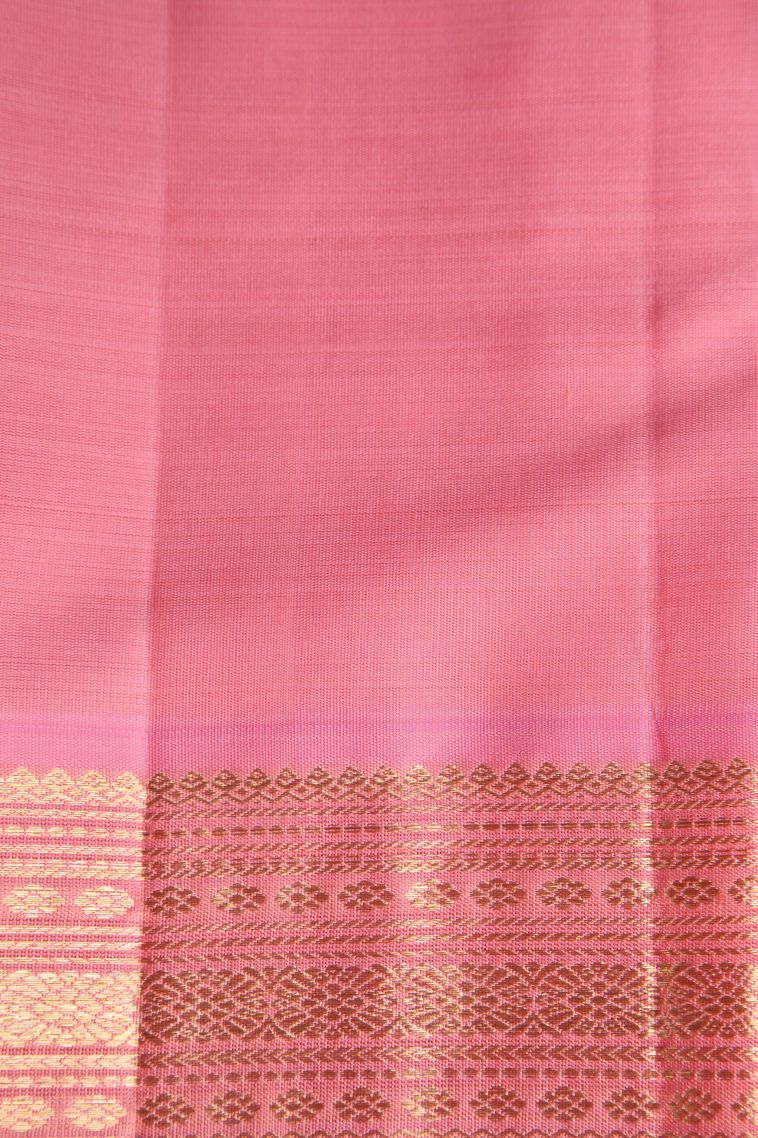 Ruby Red Kanchipuram Silk Sarees with Gold Zari Birds Mottif view 3