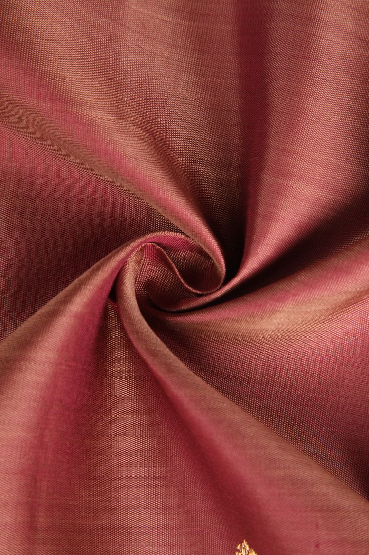 Ruby Red Kanchipuram Silk Sarees with Gold Zari Birds Mottif view 4