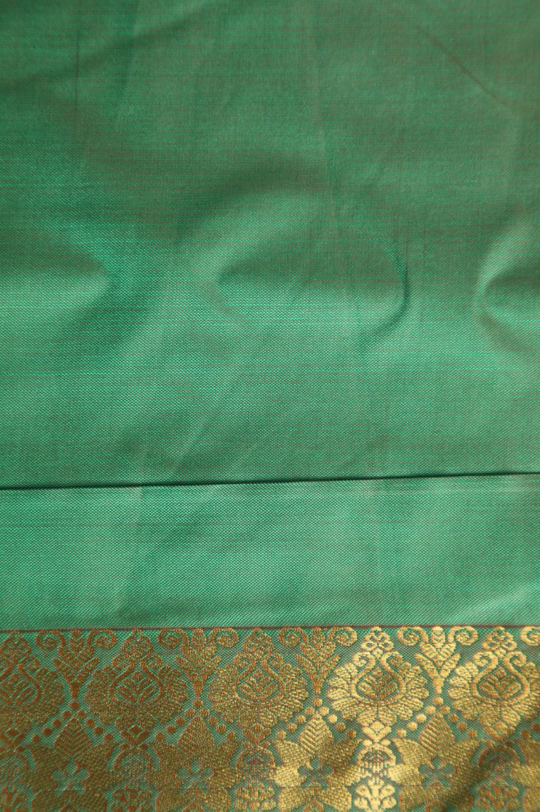 Candy Orange Apoorva Silk Sarees with Gold Zari Plain view 3