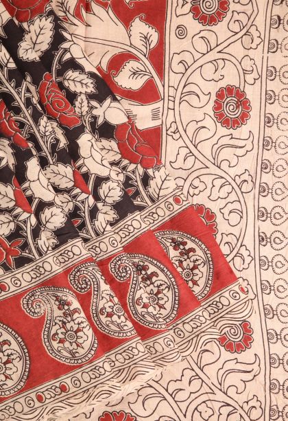 Vanilla Custard Yellow Kalamkari with Without Zari Zari Floral Patterns
