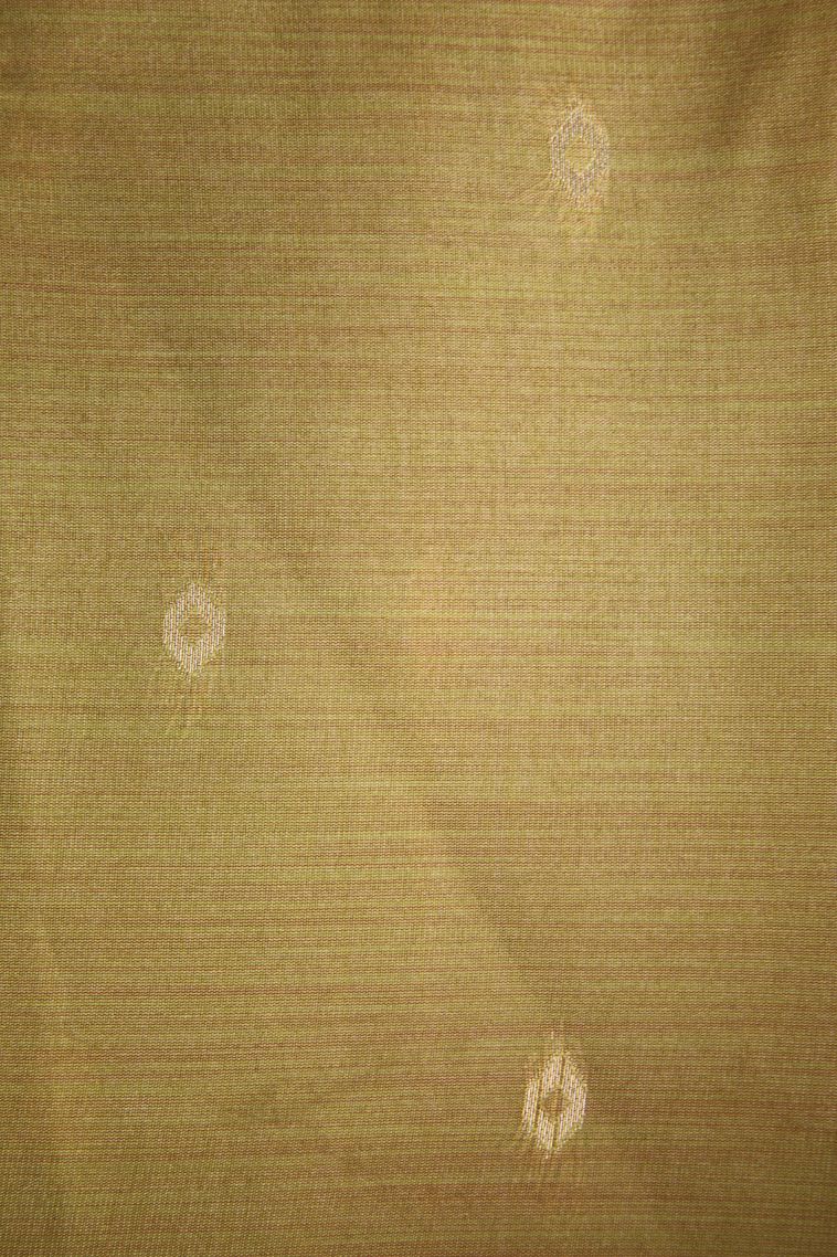 Sand Yellow Tussar Saree with Antic Zari Floral Puttas view 3