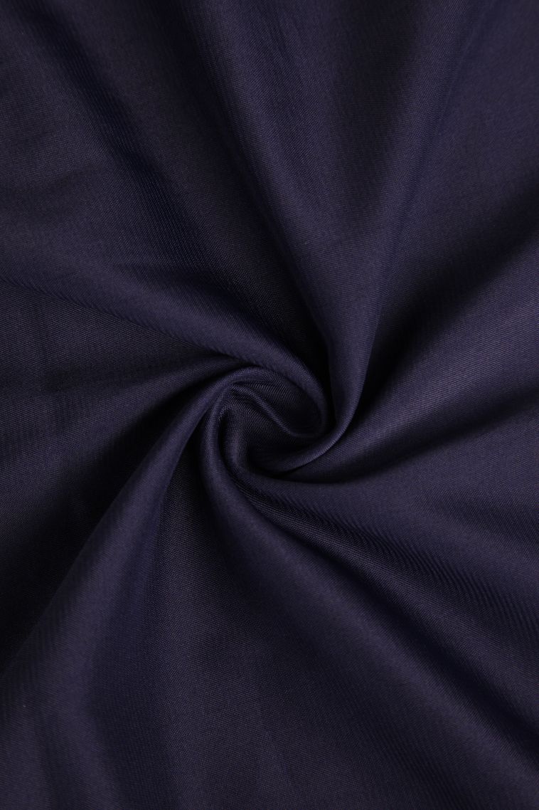 Denim Blue Fancy Saree with Gold Zari Plain view 4