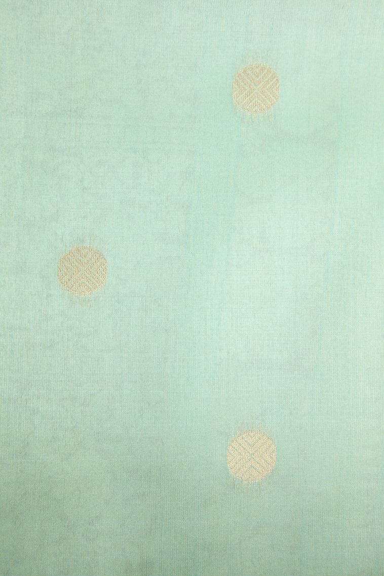 Lapis Blue Tussar Saree with Gold And Silver Zari Geometric Shapes view 3