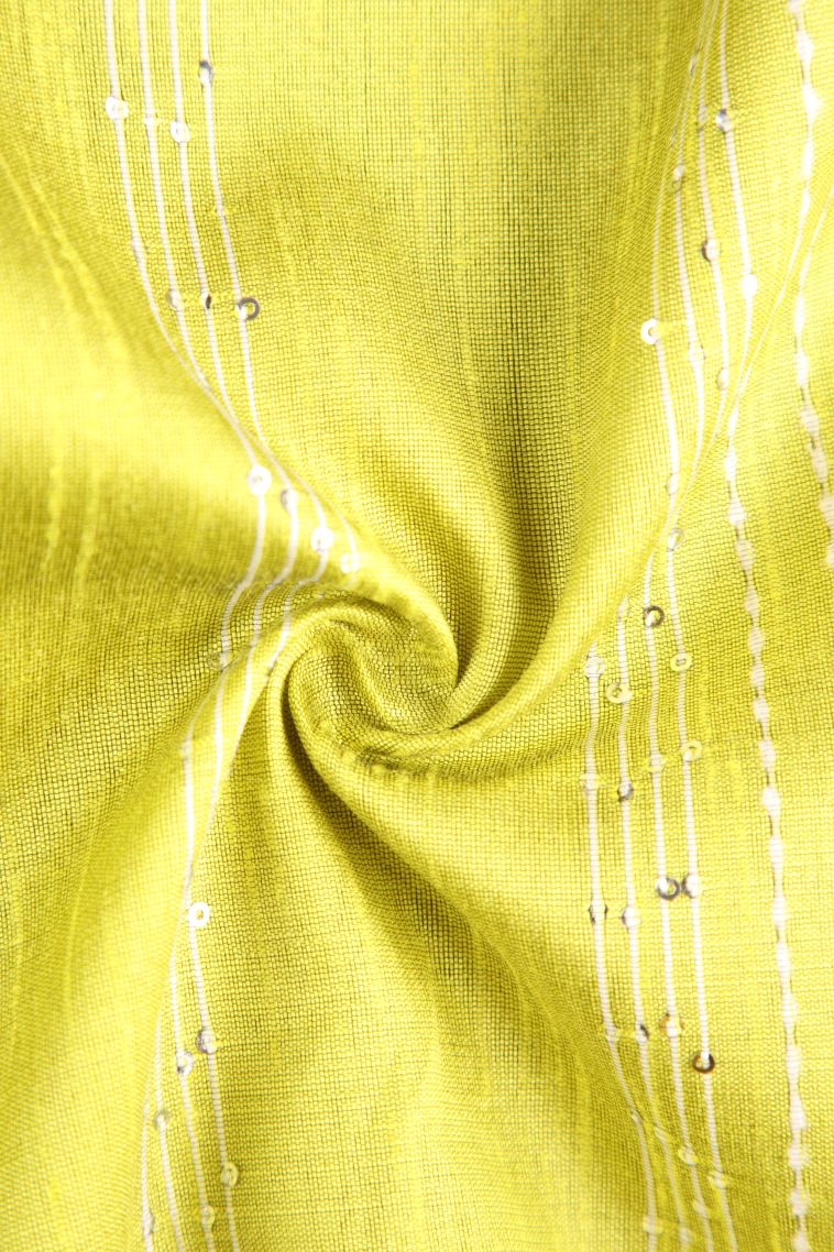 Lemon Yellow Jute Sarees with Thread Zari Thred Weaving view 4