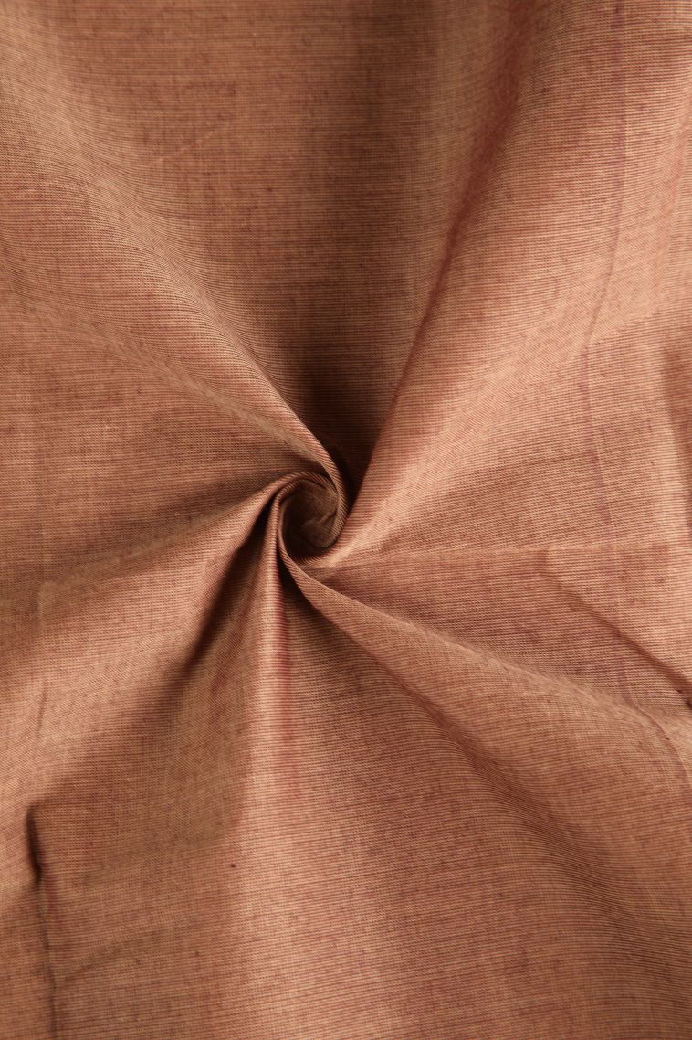 Salmon Pink Chettinad Cotton Sarees with Gold Zari Plain With Border view 4