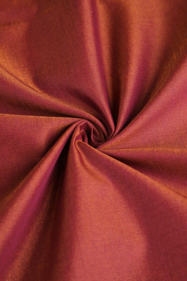 Rust Orange Silk Cotton Sarees with Copper Zari Floral Patterns view 4