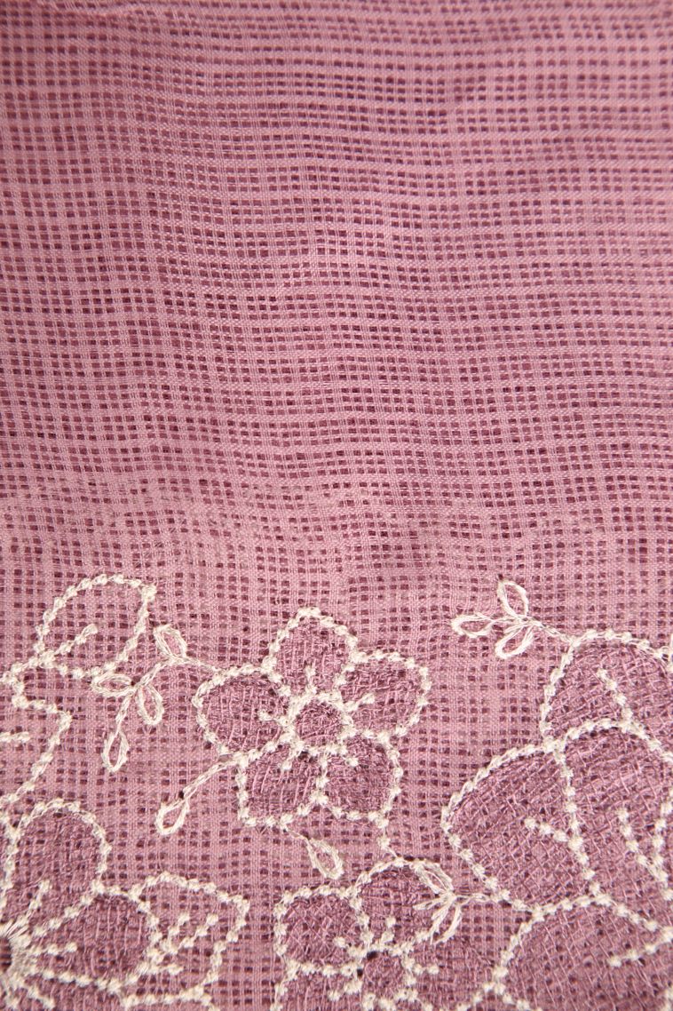 Lemonade Pink Manipuri Cotton Sarees with Without Zari Zari Embroidary view 3