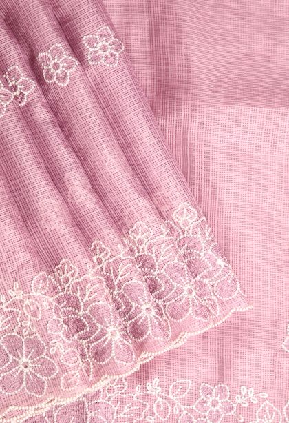Lemonade Pink Manipuri Cotton Sarees with Without Zari Zari Embroidary