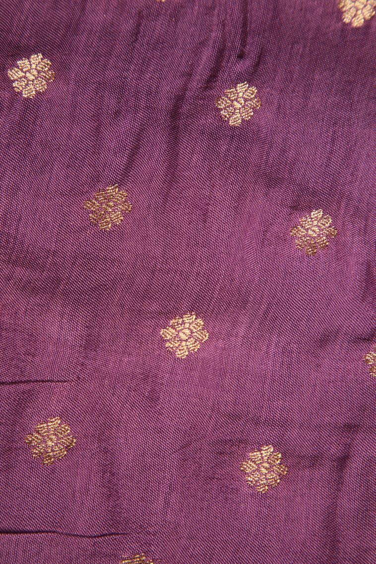 Lean Pink Banaras Sarees with Gold Zari Checks And Puttas view 3