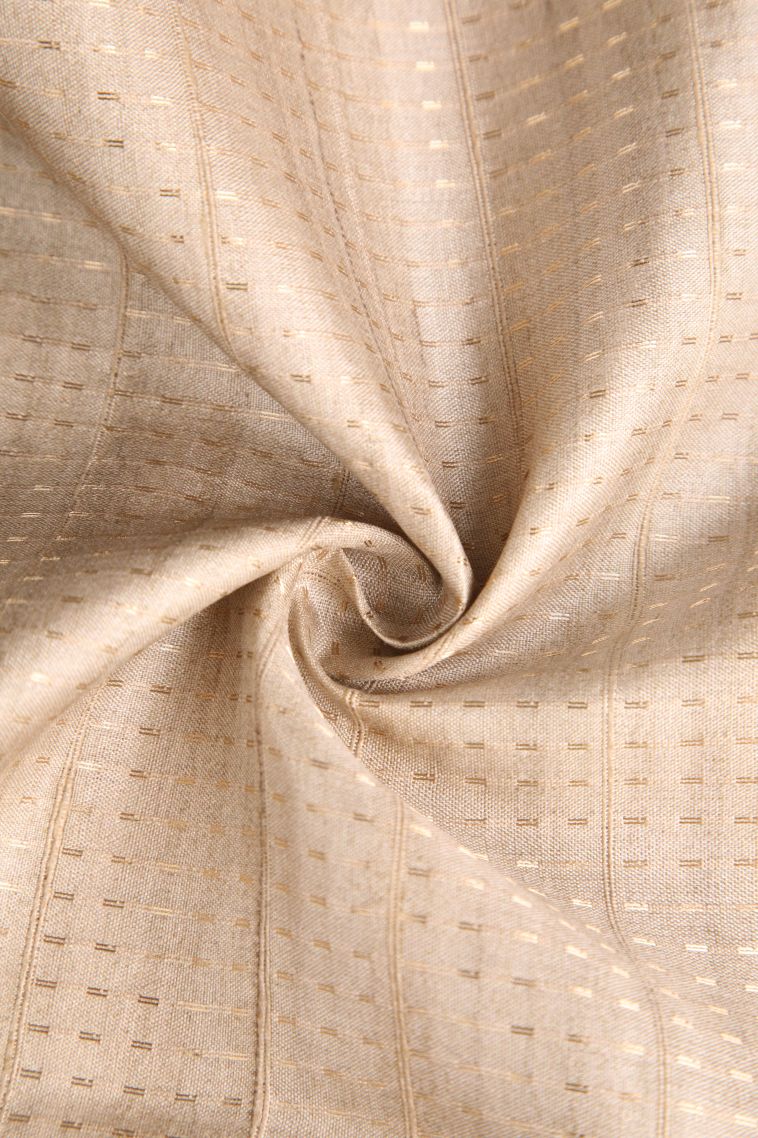 Vanilla Custard Yellow Semi Tussar Silk with Gold Zari Floral Patterns view 4