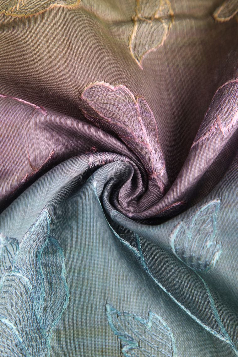 Stone Blue Chanderi Cotton Sarees with Without Zari Zari Embroidary view 4