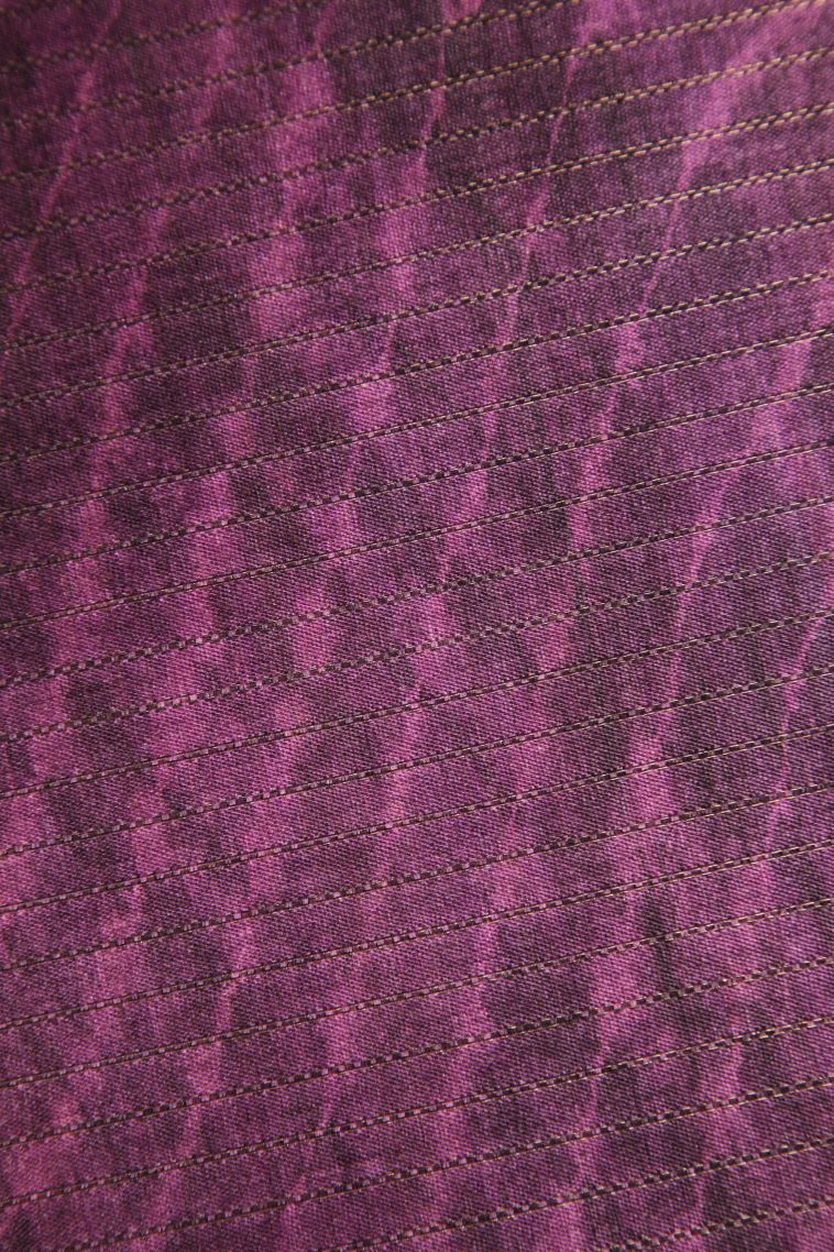 Magenta  Pink Semi Tussar Silk with Gold Zari Pathik Motifs view 3
