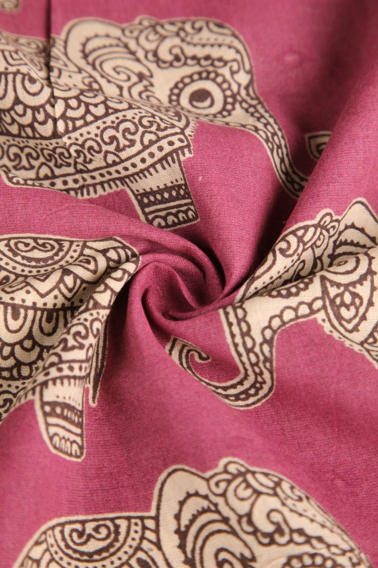 Rouge Pink Kalamkari with Without Zari Zari Eliphant Mottif view 4