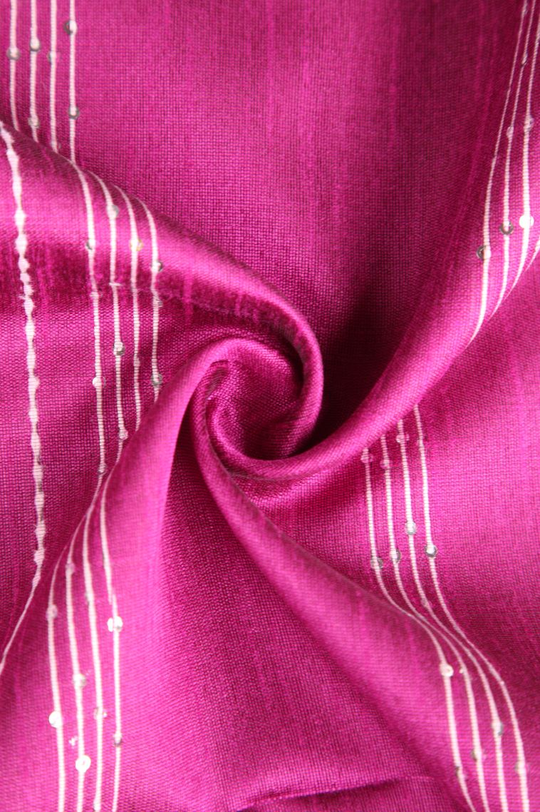 Magenta  Pink Jute Sarees with Thread Zari Thred Weaving view 4