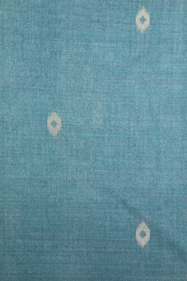 Sapphire Blue Semi Tussar Silk with Antic Zari Floral Puttas view 3