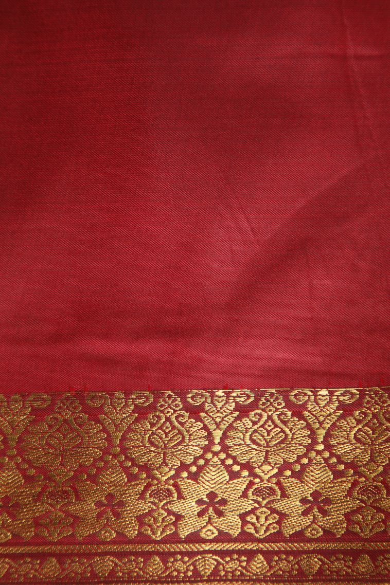 Seaweed Green Apoorva Silk Sarees with Gold Zari Plain view 3