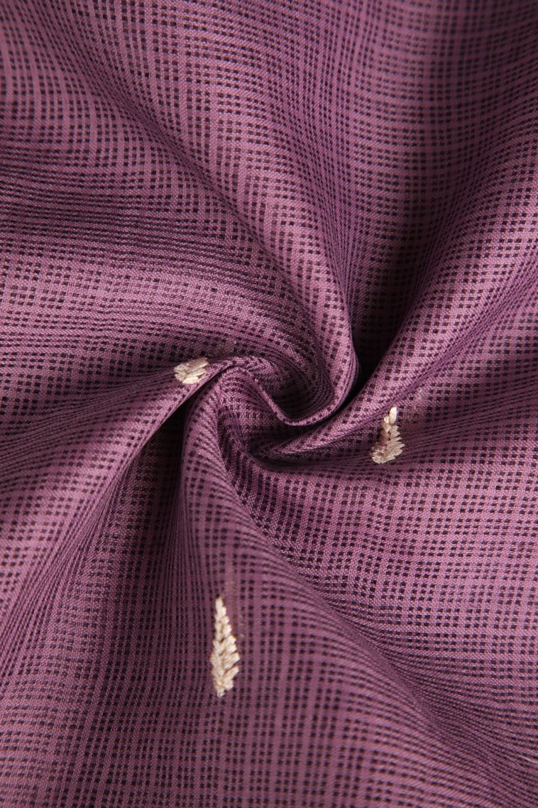 Mauve Purple Manipuri Cotton Sarees with Without Zari Zari Puttas view 4