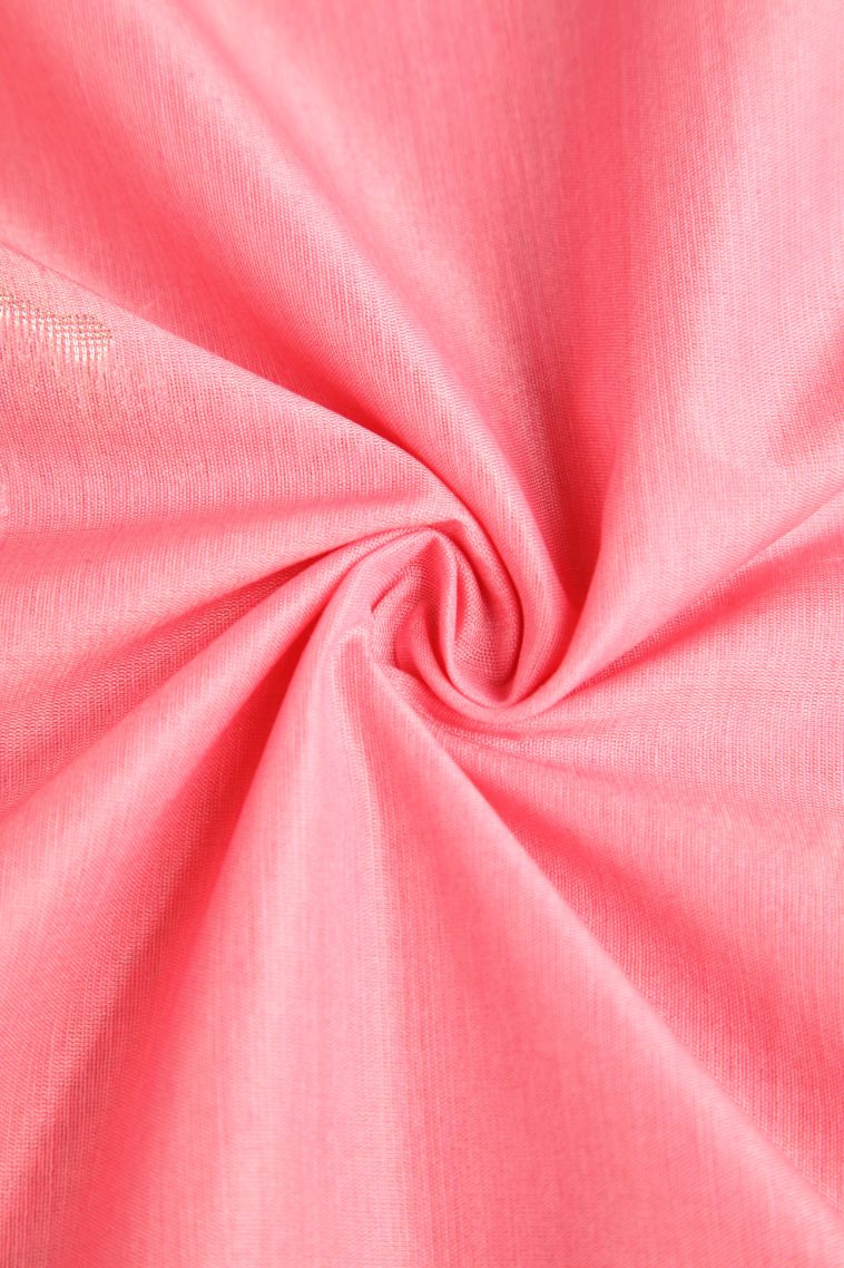 Rose Pink Silk Cotton Sarees with Silver Zari Geometric Shapes view 4