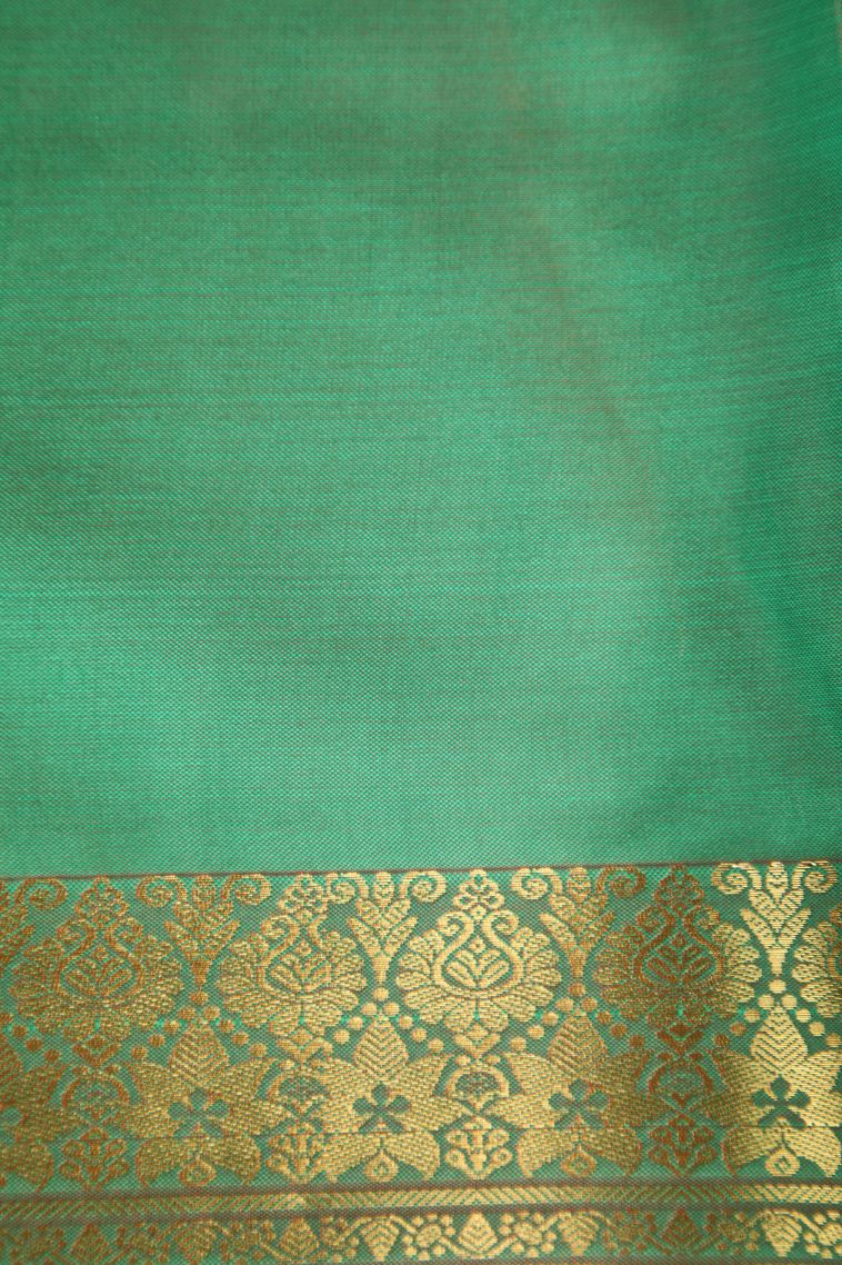 Strawberry Pink Apoorva Silk Sarees with Gold Zari Plain view 3