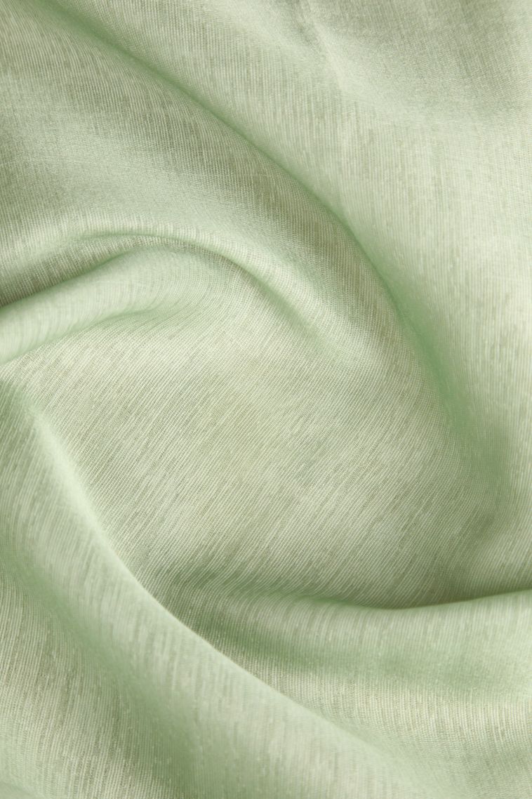 Pista Green Jute Sarees with Silver Zari Plain view 4