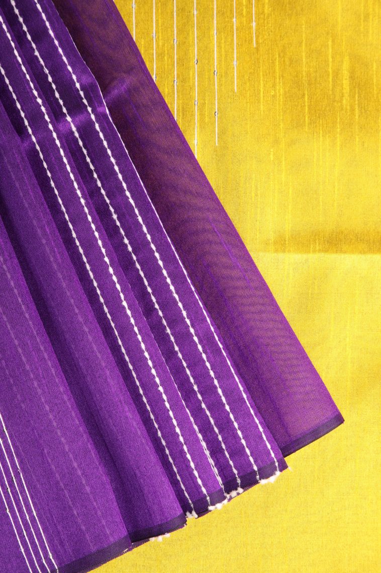Viola Purple Jute Sarees with Thread Zari Thred Weaving