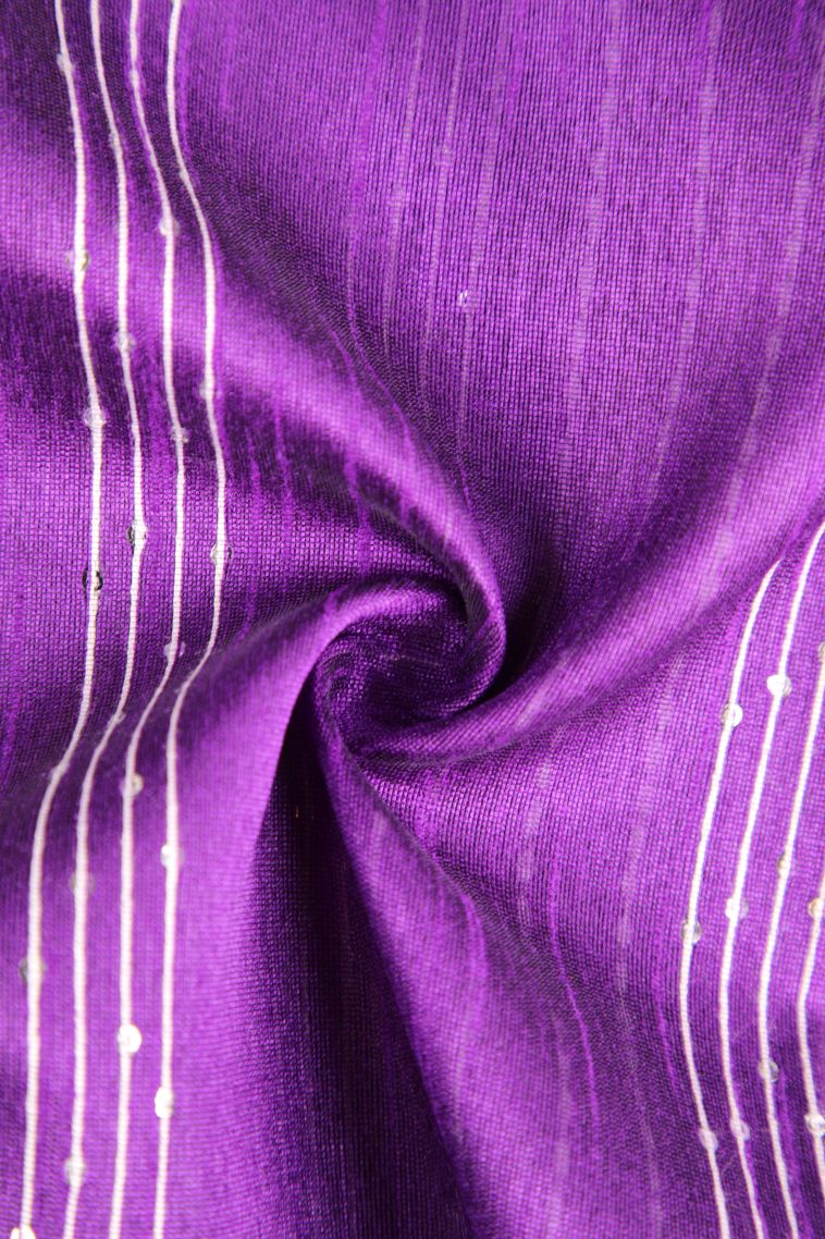 Viola Purple Jute Sarees with Thread Zari Thred Weaving view 4