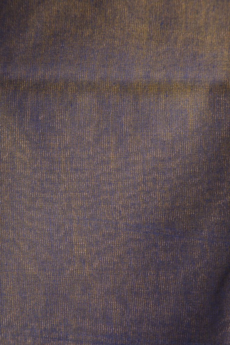 Daffane Blue Silk Cotton Sarees with Copper Zari Geometric Shapes view 3