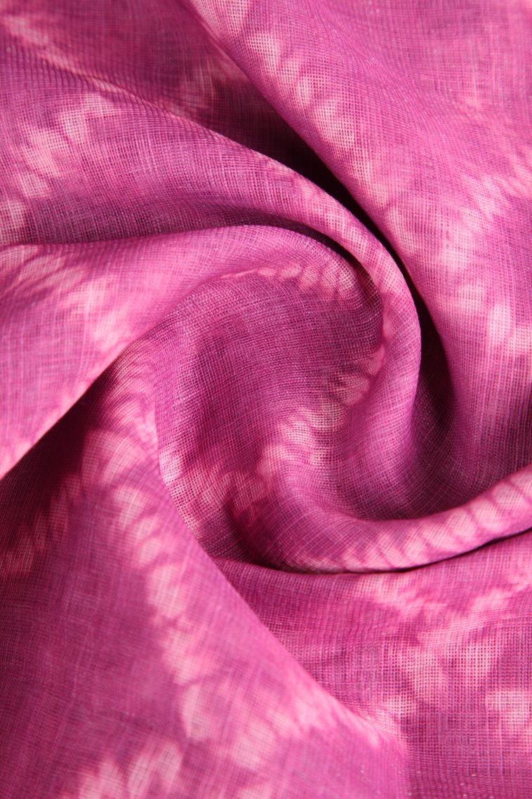 Bubblegum Pink Linen Saree with Without Zari Zari Pathik Motifs view 4