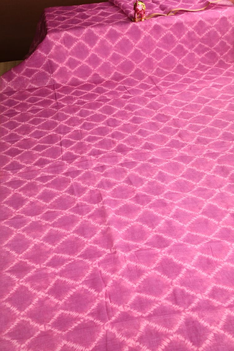 Bubblegum Pink Linen Saree with Without Zari Zari Pathik Motifs view 2