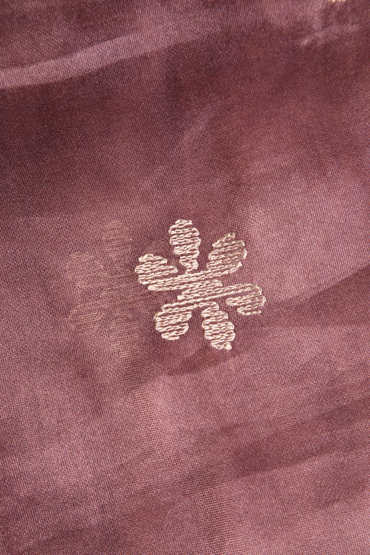 Crepe Pink Jute Sarees with Without Zari Zari Floral Patterns view 3