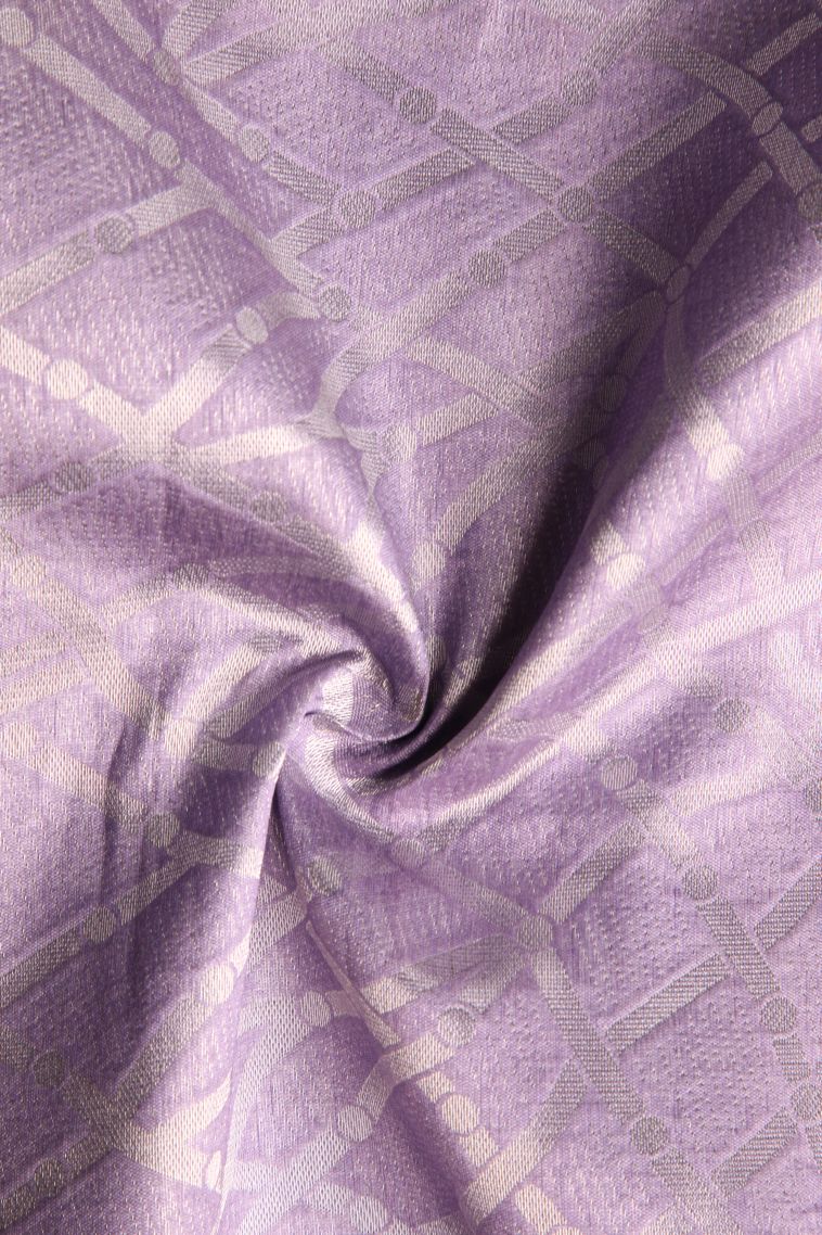 Periwinkle Purple Tussar Saree with Antic Zari Jamandery Pattern view 4
