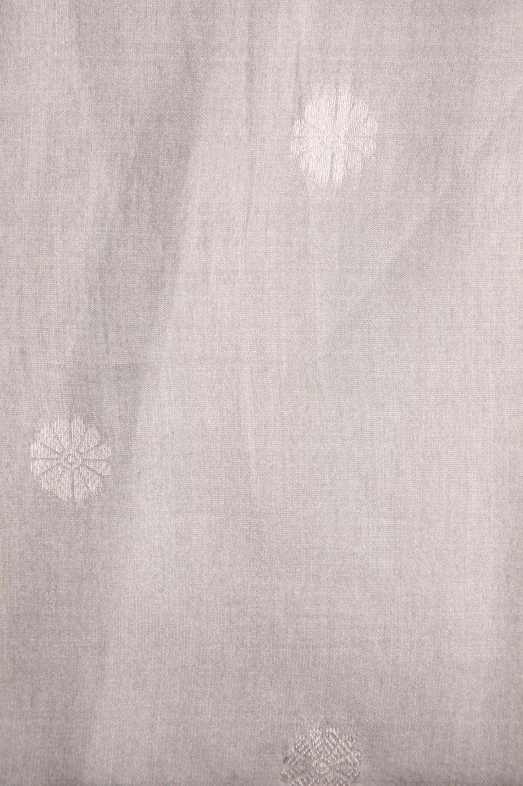 Periwinkle Purple Tussar Saree with Antic Zari Jamandery Pattern view 3