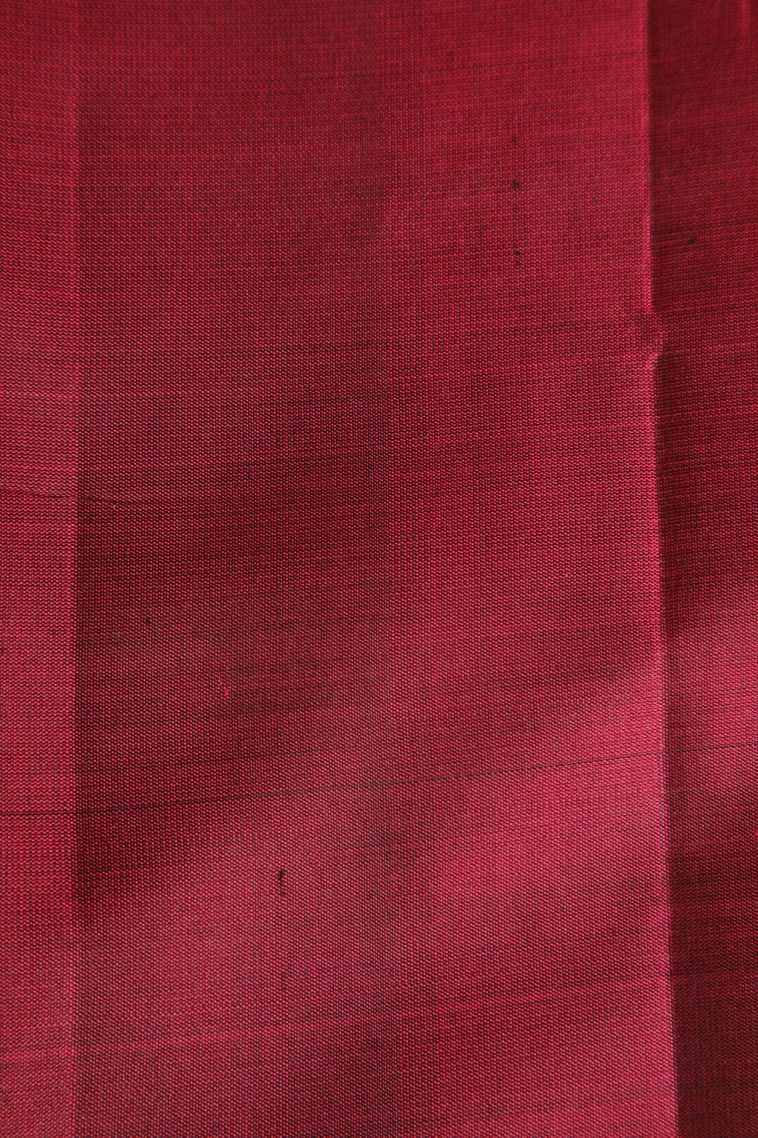 Scarlet Red Soft Silk Saree with Silver Zari Floral Patterns view 3