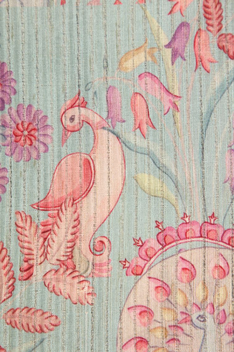 Lemonade Pink Semi Tussar Silk with Without Zari Zari Floral Patterns view 3