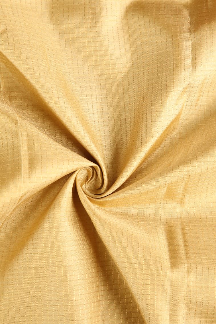 Cookie Yellow Soft Silk Saree with Gold Zari Vaira Oosi Jari Checked view 4