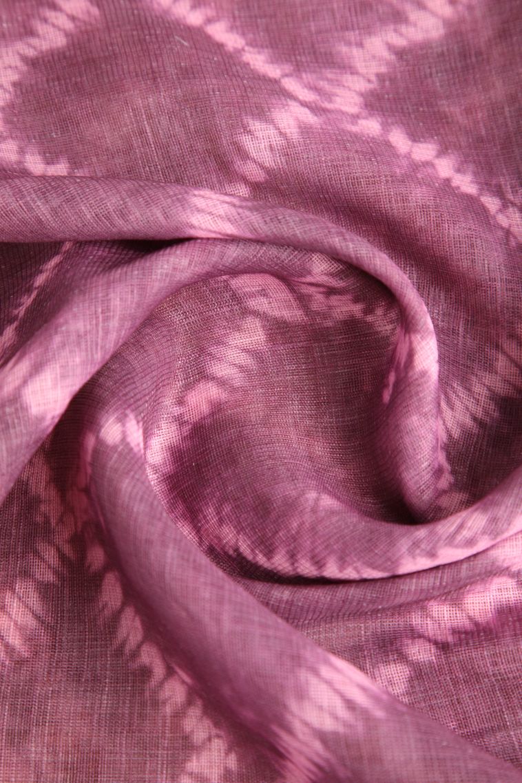 Rosewood Pink Linen Saree with Without Zari Zari Pathik Motifs view 4