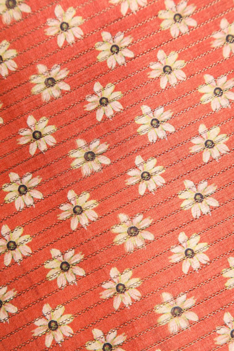 Pistachio Green Semi Tussar Silk with Gold Zari Floral Patterns view 3